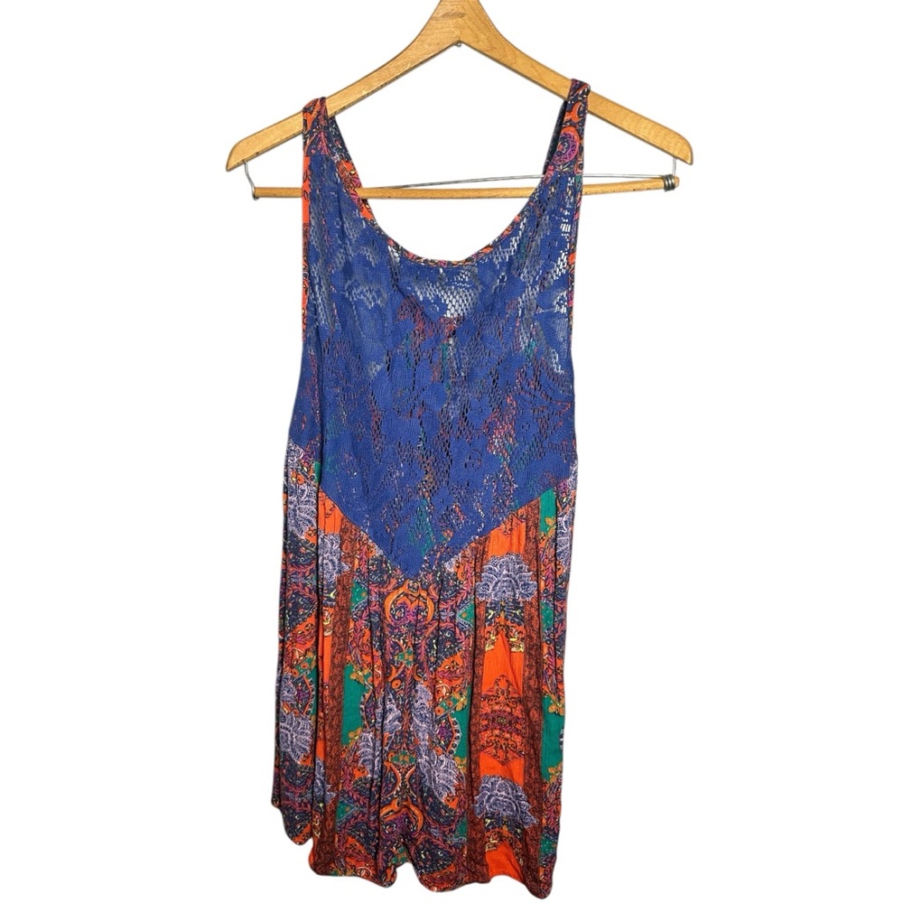 Free People Asymmetrical Blue and Orange Tank Top M - Picture 1 of 6